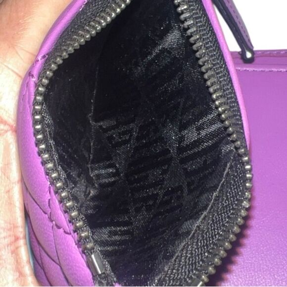 Kurt Geiger Purple  Leather Quilted Double Coin Bifold Wallet EUC - Picture 6 of 12